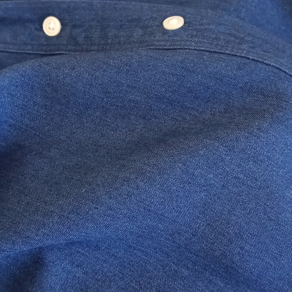 LOFT Deep Royal Blue Rayon Button-Up Long Sleeve Shirt SP - Picture 9 of 11